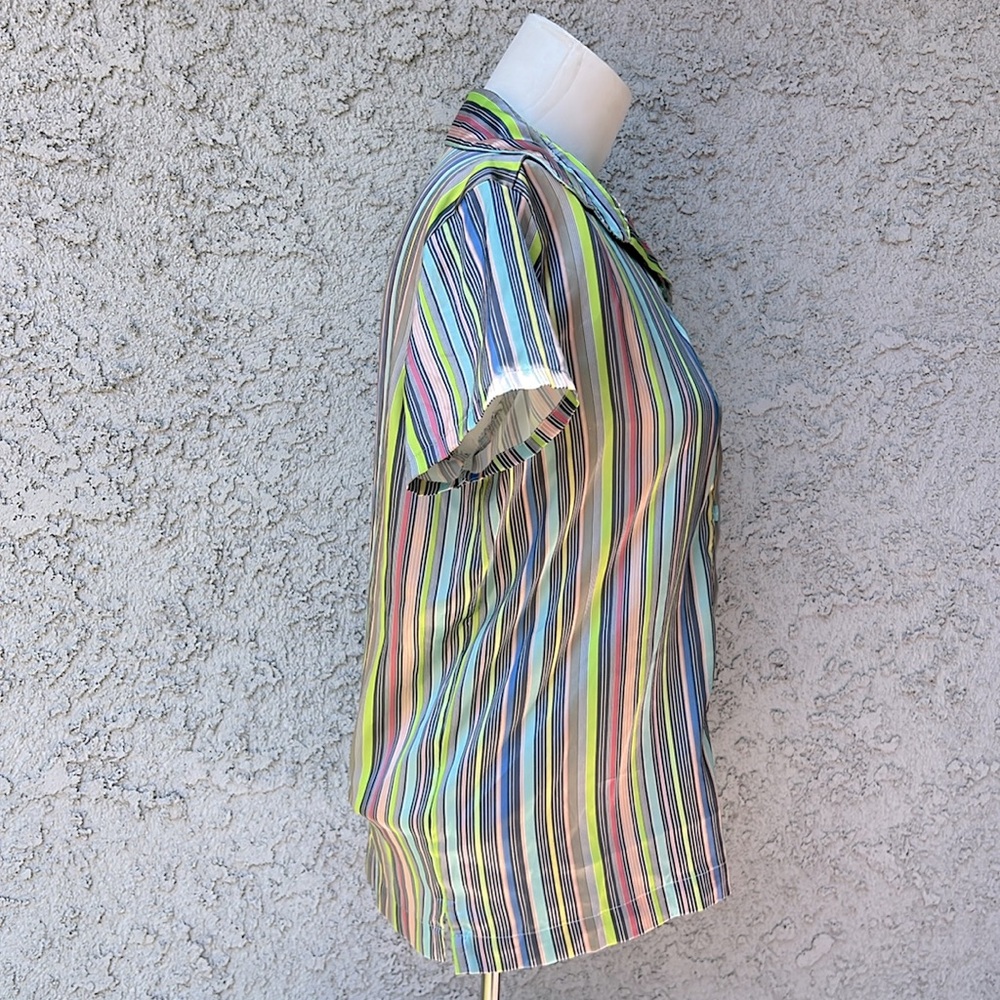 Victoria's Secret Multicolor Striped Satin Button Down Sleep Shirt Pajama Top XS - Picture 5 of 7